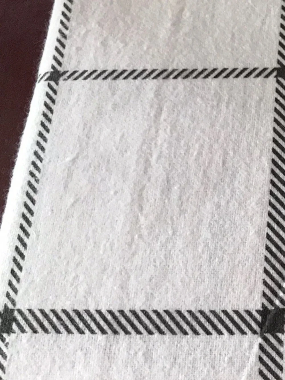 Moon Collection Turkish Cotton White Flannel Pillowcase Pair Black Windowpane